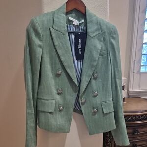NWT Veronica Beard Sage Dickey Blazer with Metallic Buttons